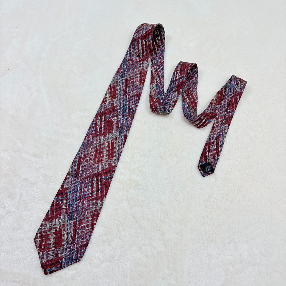 Bugatti Red and Gray Patterned‎ Silk Tie